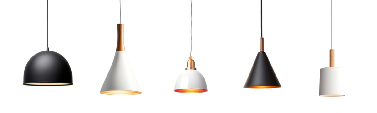 Ceiling hanging lamp png cut out element set