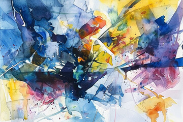 Abstract expressionism in watercolor emotion and color collide