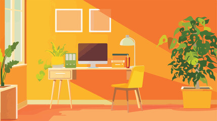 Orange background and desk Vector style vector design