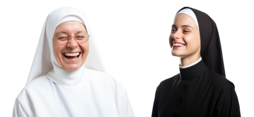 Happy nun png cut out element set