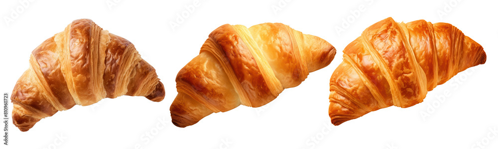 Wall mural Croissant bread png cut out element set - Wall murals