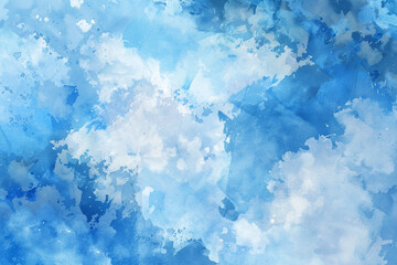 Obraz premium Abstract nature background, capturing the texture and light of blue sky and clouds in a watercolor design