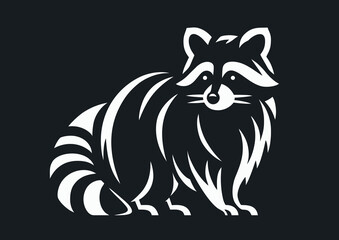 Northern raccoon. Vector illustration