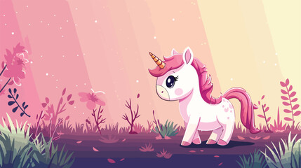 Mini cute unicorn vector Vector illustration. Vector