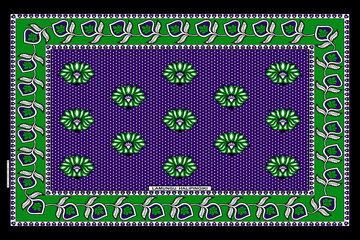 African Wax Print fabric, Ethnic overlap ornament seamless design, Khanga pattern motifs floral elements. khanga texture, colorful textile Ankara fashion style. New Design For Fabric.