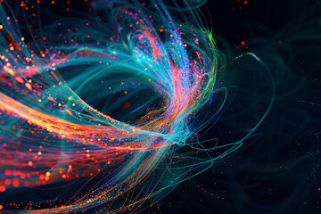 Obraz premium Abstract visualization of AIs role in business performance and strategic development with copy space