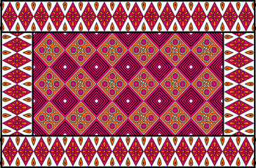 African Wax Print fabric, Ethnic overlap ornament seamless design, Khanga pattern motifs floral elements. khanga texture, colorful textile Ankara fashion style. New Design For Fabric.