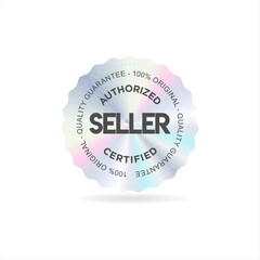 Authorized seller Hologram sticker or label with holographic texture