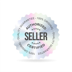 Authorized seller Hologram sticker or label with holographic texture