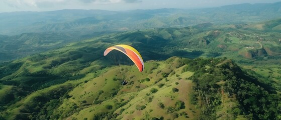 Paraglider in the mountains