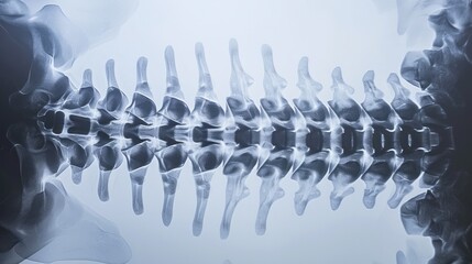 Photo of an X-ray showing spinal degeneration