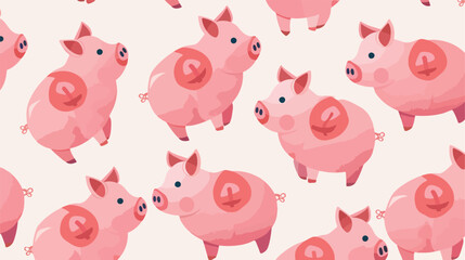 Piggy bank money pattern Vector style 