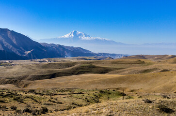 Mount Ararat scenic view from Jrvezh-Garni road (Voghjaberd, Armenia)