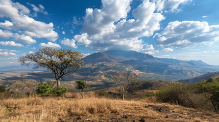 Obraz premium Majestic mountain panoramas in dry season scenery