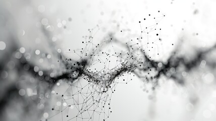 Black and white image of a computer-generated, three-dimensional, abstract, organic form.