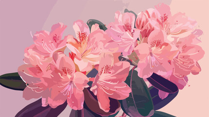 Pink Rhododendrons Vector style vector design illustration