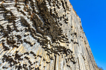 basalt rock formations in Garni gorge (Kotayk province, Armenia)