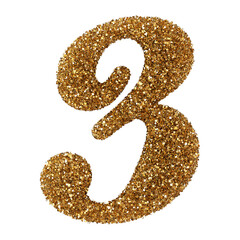 Golden Glitter Number 3