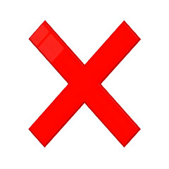 red X mark, vector style, simple, transparent background, clip art, no shadows, no icon, disagree icon, letter X illustration icon