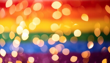 rainbow in the night, rainbow in the meadow, Blurred, rainbow background with bokeh. LGBT flag. Lgbt background