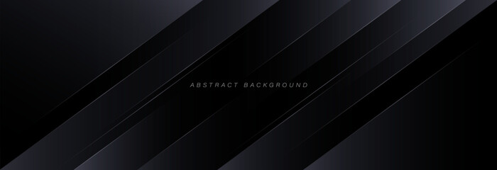 Abstract elegant dark gradient diagonal background with shiny lines. Dynamic shapes composition. Modern luxury black geometric shape design. Vector illustration