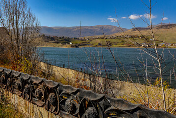 Hrazdan Reservoir and Aghbyurak village scenic view (Kotayk province, Armenia)