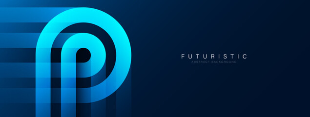 Futuristic abstract background. Modern blue glowing rounded lines design. Geometric connection graphic. Future technology concept. Suit for business, website, corporate, brochure, banner, cover