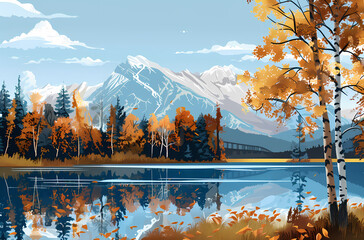 autumn, lake, nature, landscape, forest, tree, scenery, season