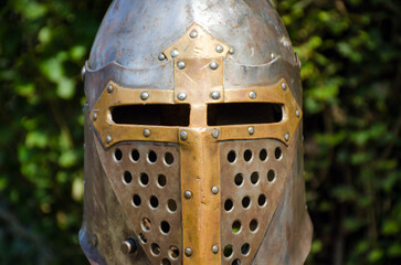 Knight's old helmet with visor