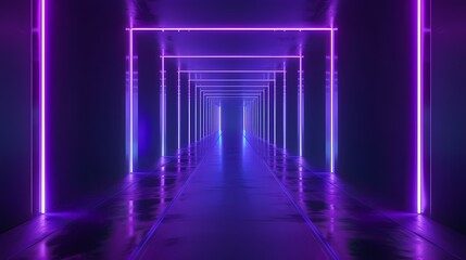 Blue and black neon cube technology poster web page PPT background