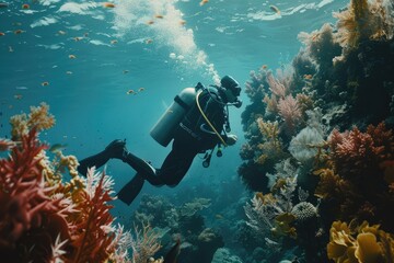 Scuba Diver Exploring Ocean Depths