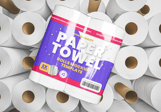 Paper Towel Rolls Package Mockup