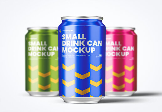 Small Drink Can Set Mockup