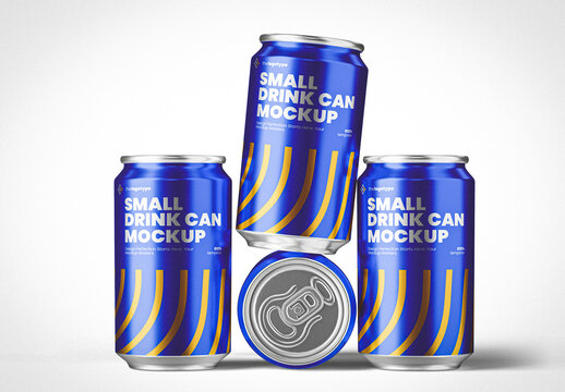Mini Drink Can Scene Mockup
