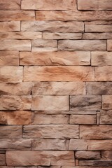 Obraz premium A brick wall with brown and beige bricks.