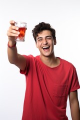 The Laughing Man - Enjoying His Drink in a Glass Fictional Character Created By Generative AI. 