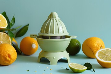 Citrus Juicer Surrounded by Lemons and Limes