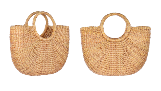 hand woven bag on transparent png