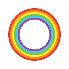 Rainbow colors circles frame logo vector art