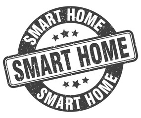smart home stamp. smart home label. round grunge sign