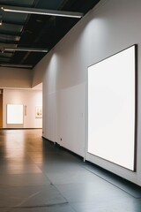 An empty white blank wall in an art gallery