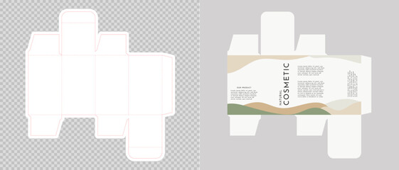 Cardboard box template. Cosmetic package box design. Vector illustration.