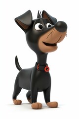 petit chien qui marche sur fond blanc, ia g&eacute;n&eacute;rative