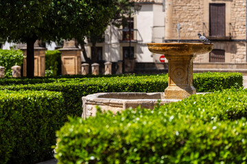 Obraz premium Fountain in Vázquez de Molina square. Úbeda, Jaén province, Andalusia, Spain