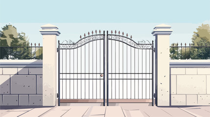Stainless steel gate Vector style vector design illustration