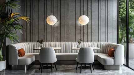 Restaurant booth, minimalist design