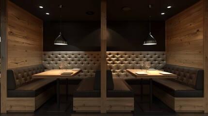 Restaurant booth, minimalist design