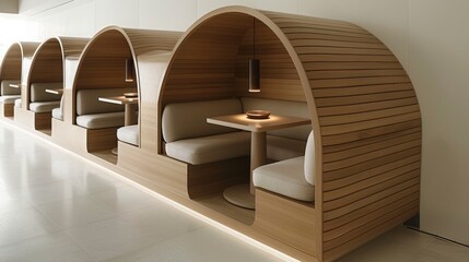 Restaurant booth, minimalist design