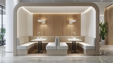 Restaurant booth, minimalist design