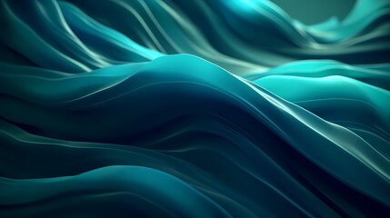 Obraz premium Digital technology aquamarine wave motion poster web page PPT background
